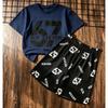 Kids Set 67 Six Seven Number Leopard Printed Kids T-shirt and Shorts 2 Piece Set Summer Casual Outdoor Boy's and Girl's T-shirt Sets