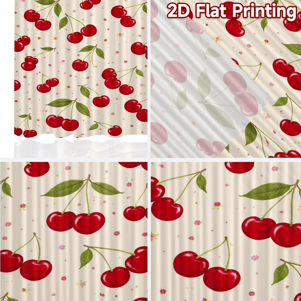 2D FLAT PRINTING 2pcs Curtains (Without Rod) Cherry Blossom Delight Popular Creative Curtains Machine Washable Fabric Curtains