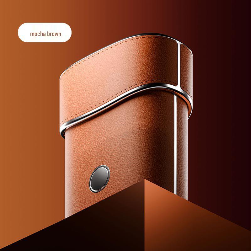 Portable Waterproof Electric Shaver with Leather Case - Men's Gift Set