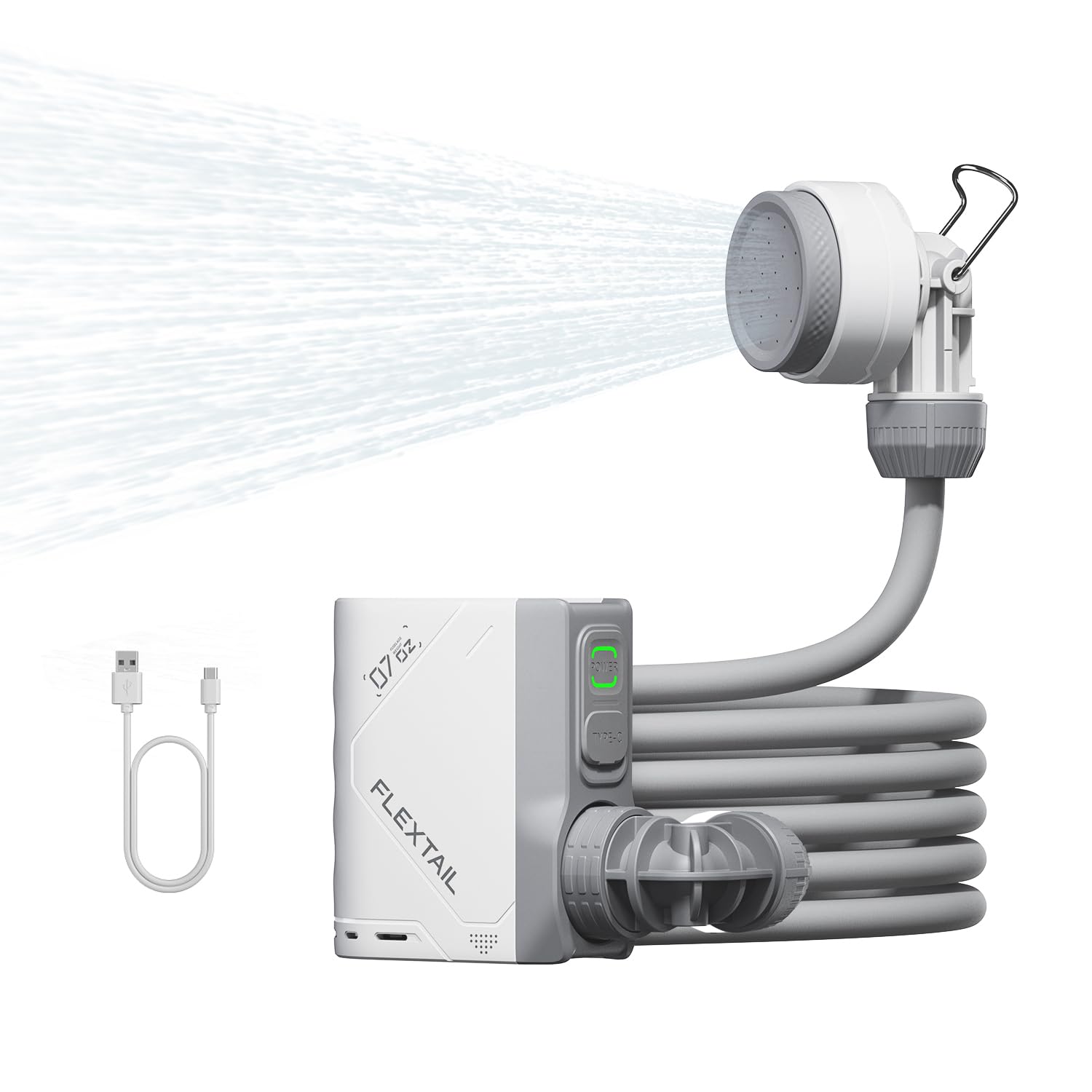 FLEXTAILGEAR TINY SHOWER Portable Shower, Simple Electric Shower, Portable Shower for Camping, Shower Pump, 2500mAh Rechargeable Battery, TYPE-C Fast