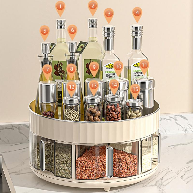 Kitchen Spice Box Rotating Storage Box Rotating Spice Bottle Rack