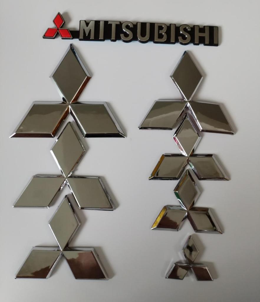 Mitsubishi Emblem Stickers for Lancer, EX Lingyue, Lingpai, Outlander: Front, Rear, and Steering Wheel
