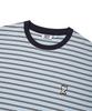 WACKY WILLY Kiki Wappen Color Block Stripe Short Sleeve T-Shirt Blue