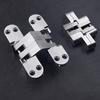 Skjult porthengsel rustfritt stål Usynlige dørhengsler skjult tønne treboks Sølv