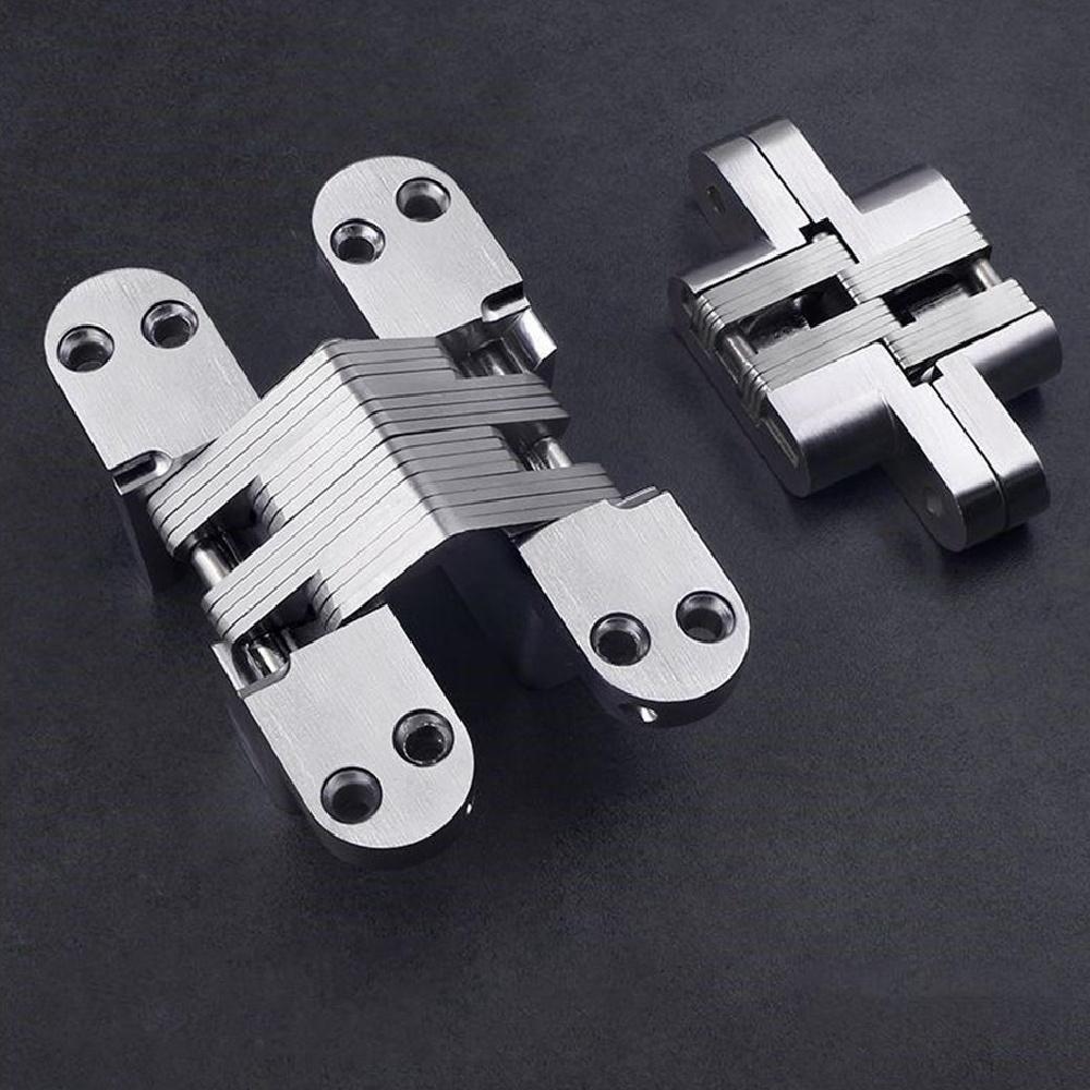 Hidden Gate Hinge Stainless Steel Invisible Door Hinges Concealed Barrel Wooden Box Silver