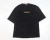 Collusion Men's Black Graphic 'Fortuna' Relaxed Cotton T-Shirt L