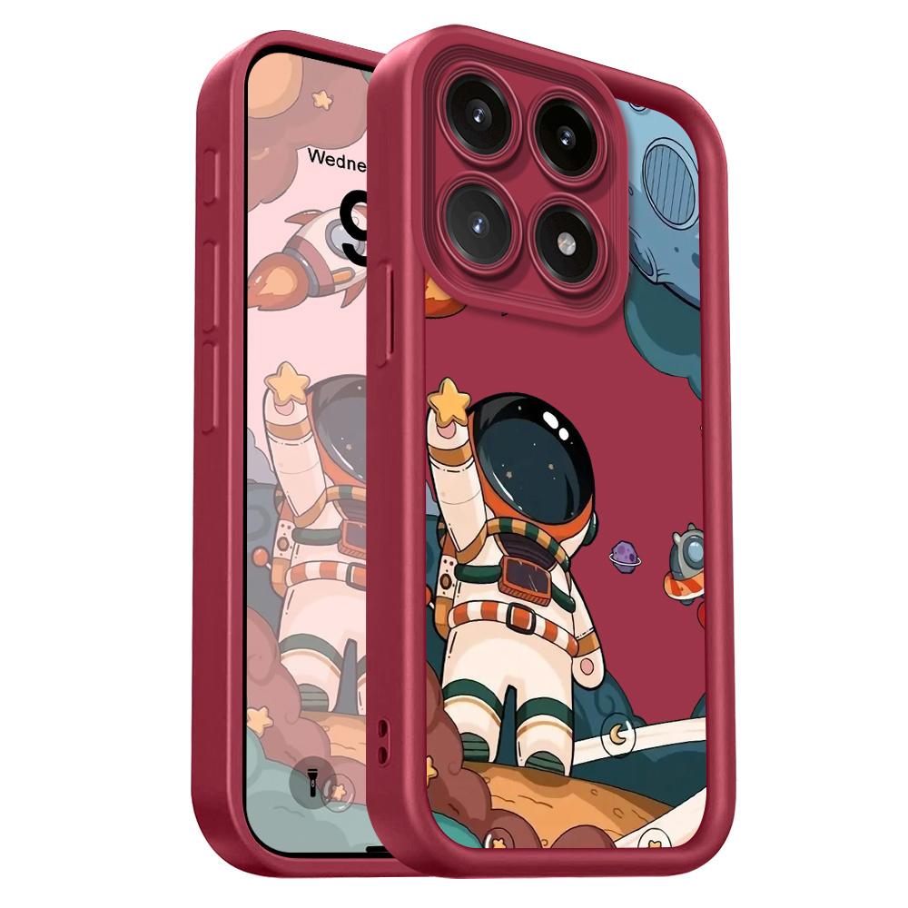 Happy Astronaut Phone Case For Xiaomi 15T 14T 13T Pro 17 15 14 13 12 Lite Ultra Pro Max 5G Staircase Soft Cover