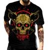 European and American Popular New Horror Skull Digital Printed T-shirt with Retro Street Style Men's T-shirt Pattern