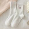 Female Autumn and Winter Warm and Thick Love Embroidered Sleeping Floor In Tube Socks