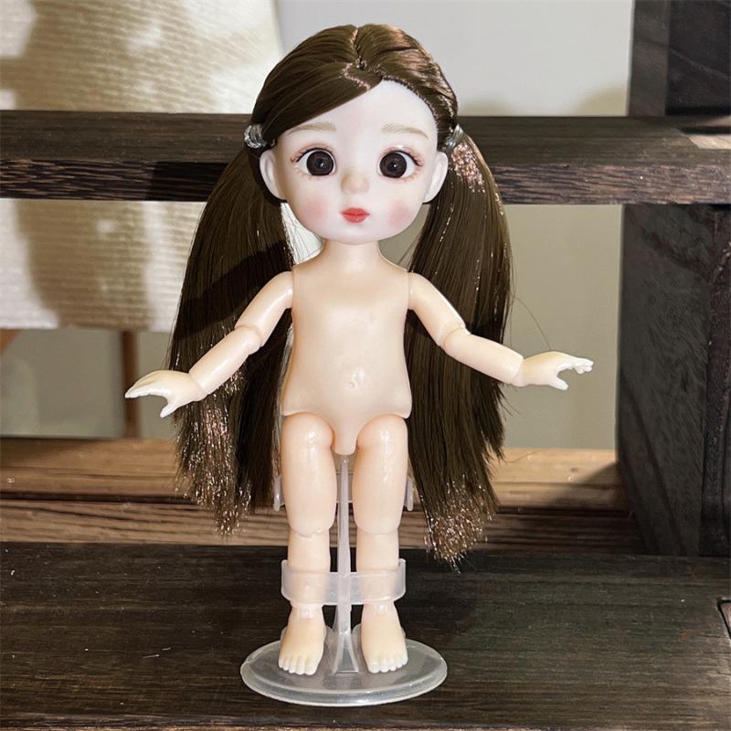 16CM Nude Doll 3D Simulation Eyes 13 Joint Multi Expression Little Doll Girl Toy