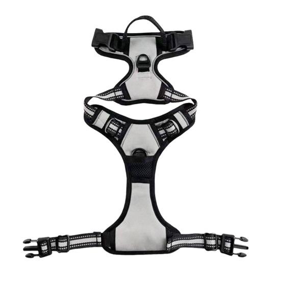 Dog Harness with Handle Breathable Adjustable Padded Dog Harness Reflective No Pull Dog Harness with Front Clip for Walking Training Hunting