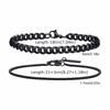 Vnox 2pcs/Set Cuban Figaro Rope Snake Chain Bracelet Set for Men Boys, Gold Black Silver Color Stainless Steel Wristband Jewelry
