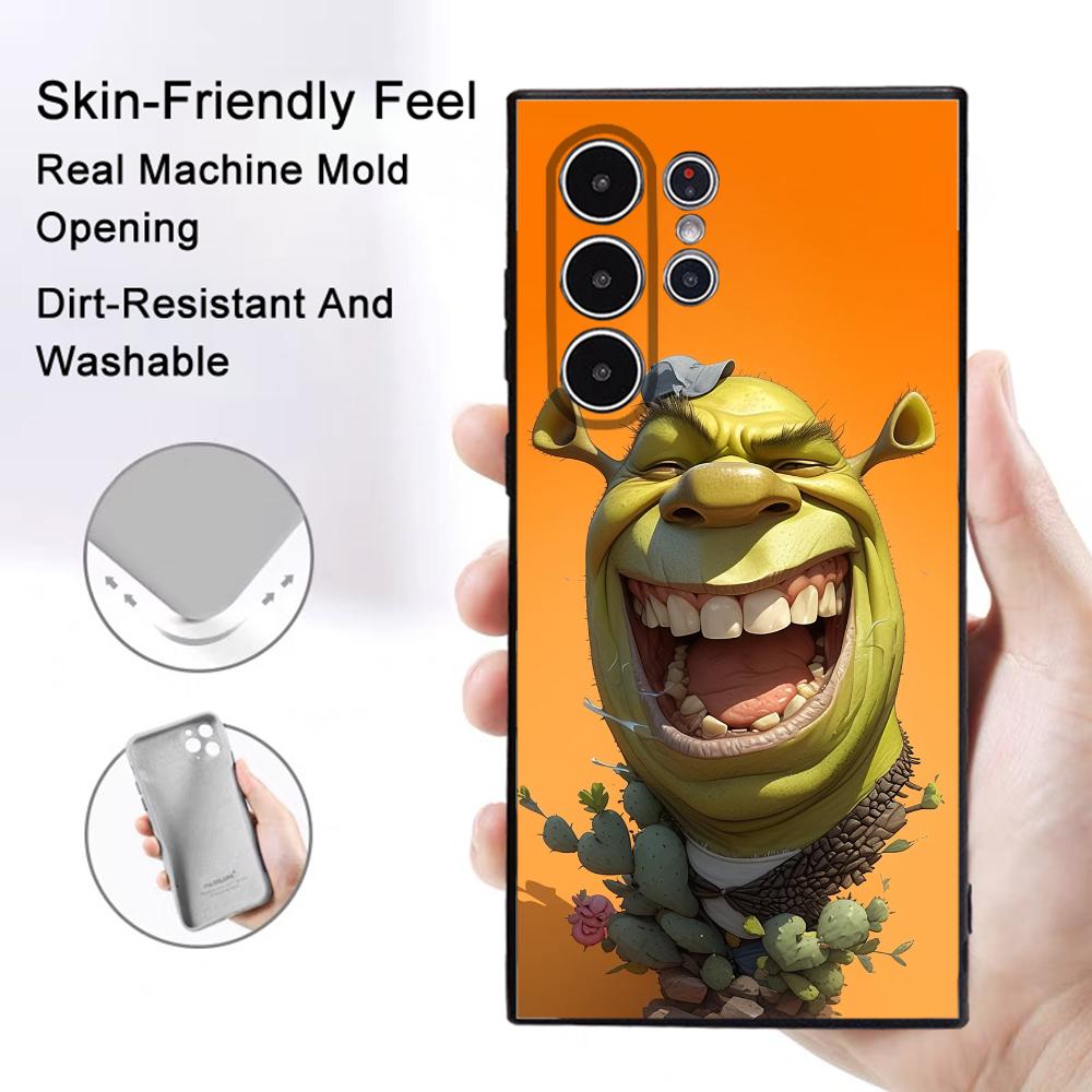 Funny Anime Movie S-Shrek Phone Case Samsung Galaxy S25 S24 S22 S23 Ultra S21 S20 Plus 5G Frosted Non-Slip Full Cover Soft Case