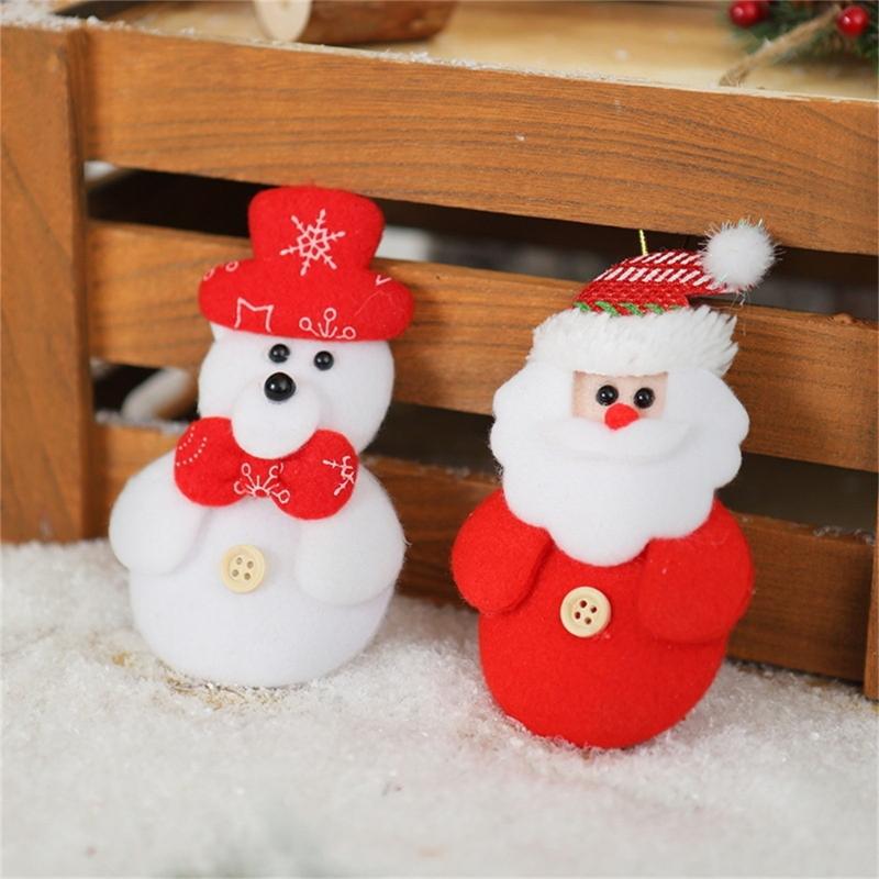 30 Pcs Plush Doll Socks Christmas Tree Pendants Christmas Tree Decorations Ornaments Set Lovely Santa Hanging Ornaments