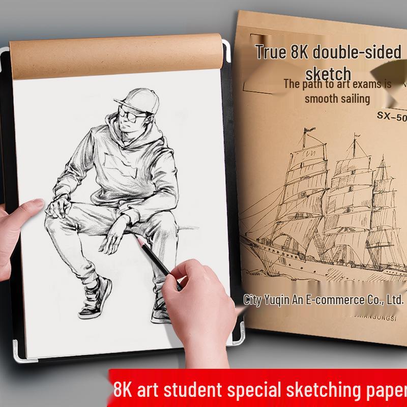 

8K Watercolor & 4K Kraft Sketchbook with Thick Blank Gouache Paper