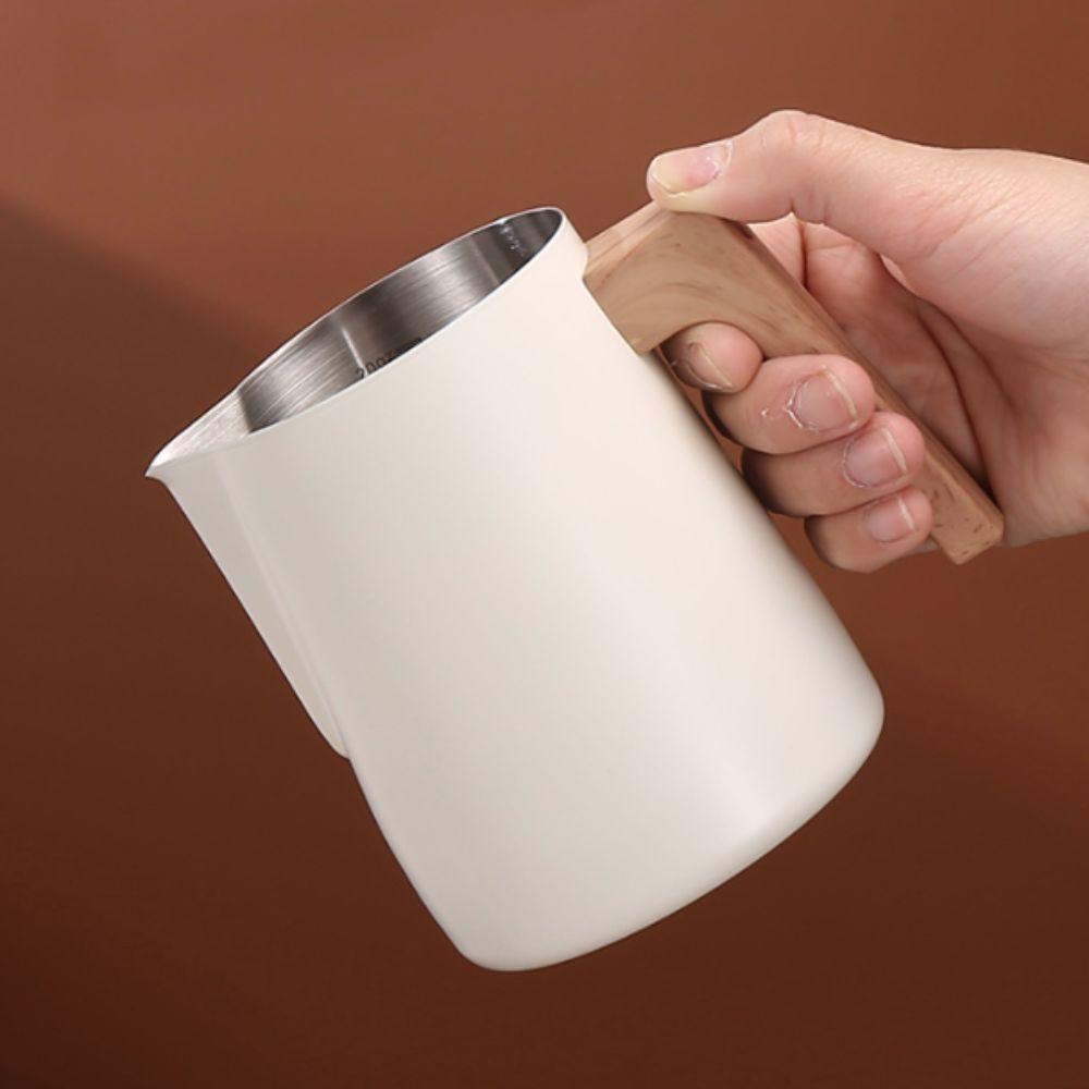 304 Stainless Steel Coffee Milk Frothing Pitcher with Scale Milk Foam Cup Kitchen Island