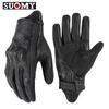 Genuine Leather Anti-drop Cycling Gloves, Summer Touchscreen Sheepskin Vintage Motorcycle Rider Gear, Breathable Gear
