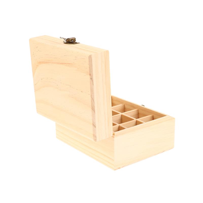12/25 Slots Wooden Storage Box Carry Organizer Essential Oil Bottles Aromatherapy Container Storage Box Case