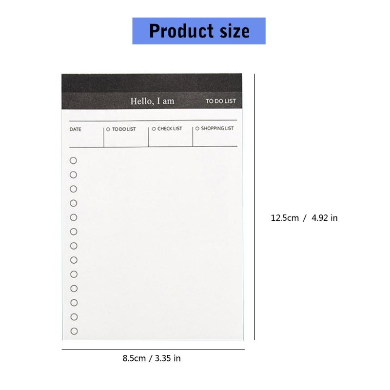 Small Notebook Tearable 50 Sheets Unlined Daily Schedule Planner Notepads Checklist Writing Pad Memopad for Notes Plans