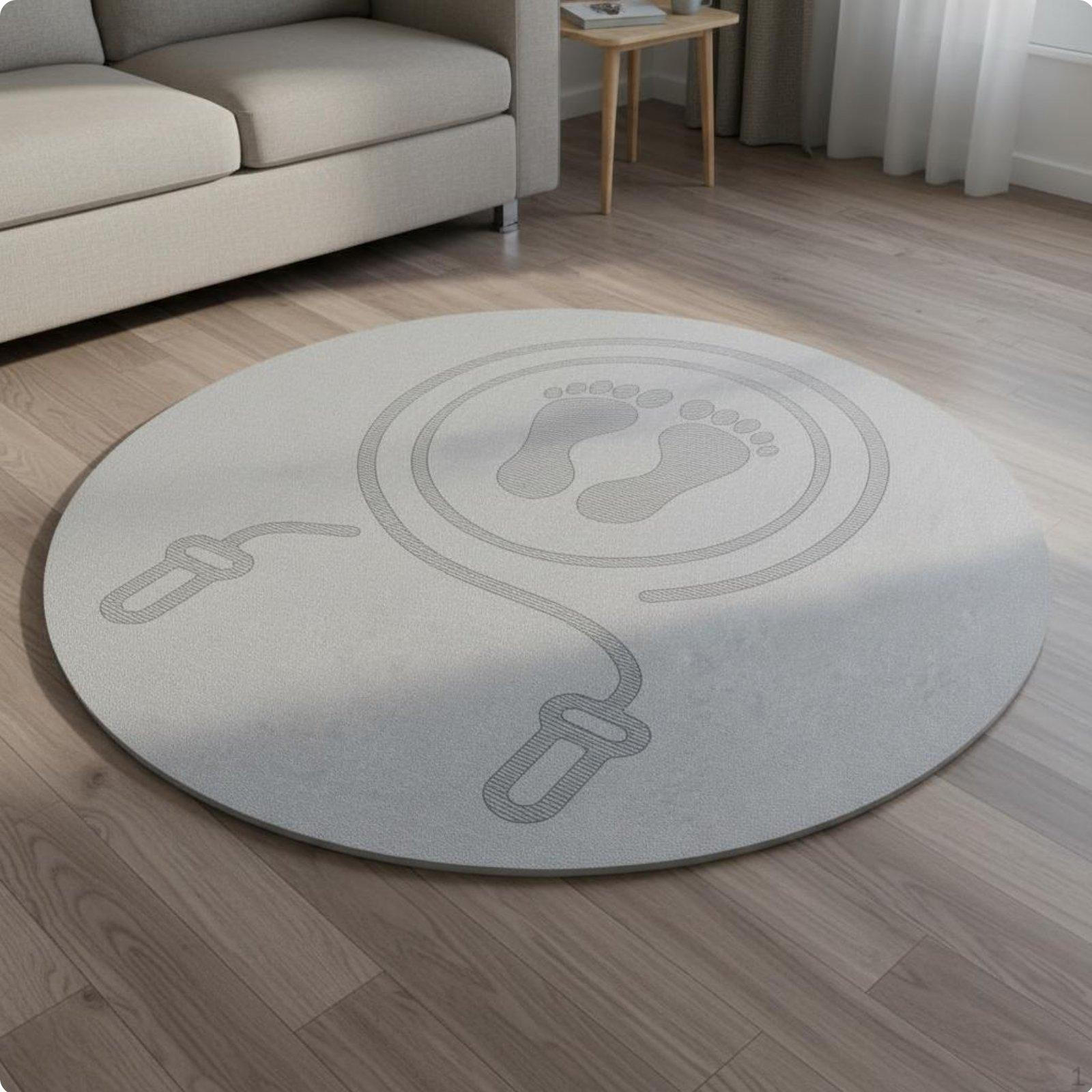 Round Jump Rope Mat Soundproof Circular Skipping NonSlip Shock Absorbing Workout Pad for Indoor,