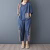 DIMANAF Plus Size Pants Suits Women Sets Suits Loose Tops Shirts Long Pants Cotton Vintage Casual Clothing Summer