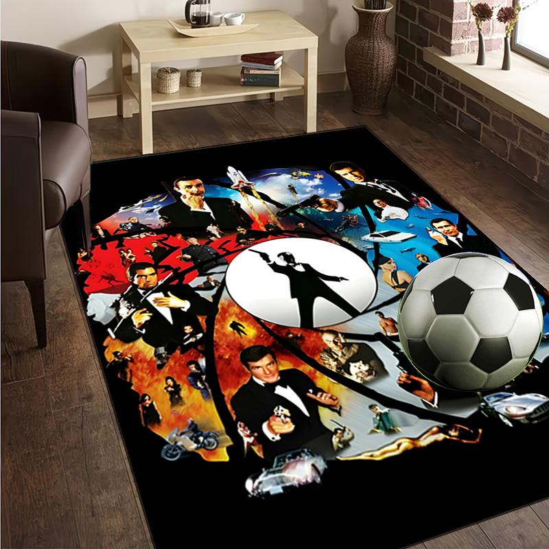 James Bond Movie Collage Rug Office Carpet Non-Slip Mat, Chair Rug Floor Covering for Gaming, Bedroom, Living Room , Home Decor Christmas Gift
