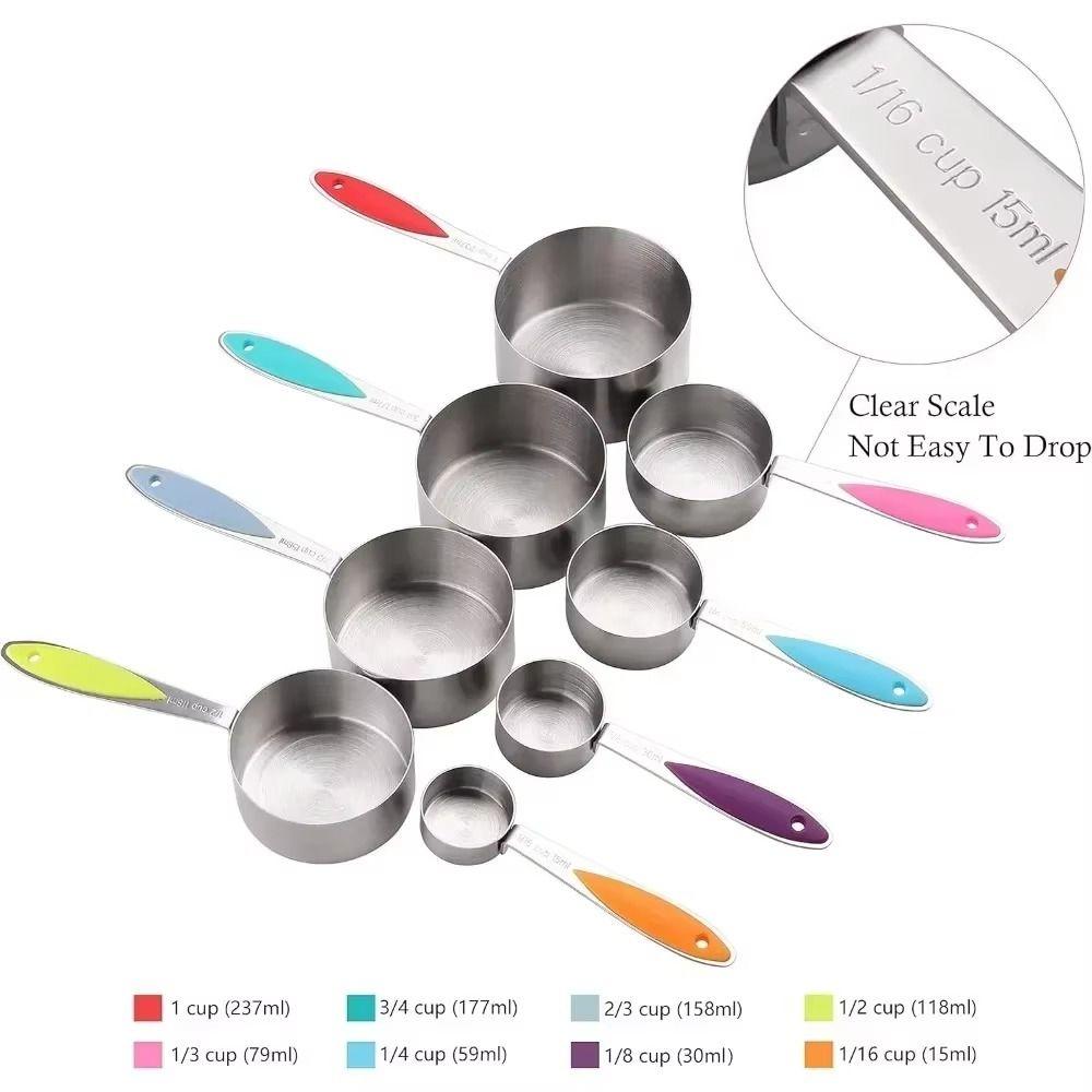 8/13Pcs Teaspoon Measuring Cups Set Stainless Steel Kitchen Measure Tool Food Preparation