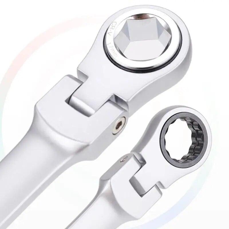 15PCS Adjustable Ratchet Wrench Kit Chrome Vanadium Steel Torque Wrench Socket Set For Car Repair Hand Tools