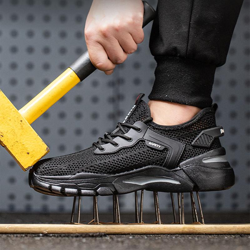 Herren Mode atmungsaktive Stahlkappe Schuhe Air-Mesh Sommer Arbeitsstiefel Außenbereich Arbeiter Sicherheit Sneaker Sicherheitsschuhe schützen