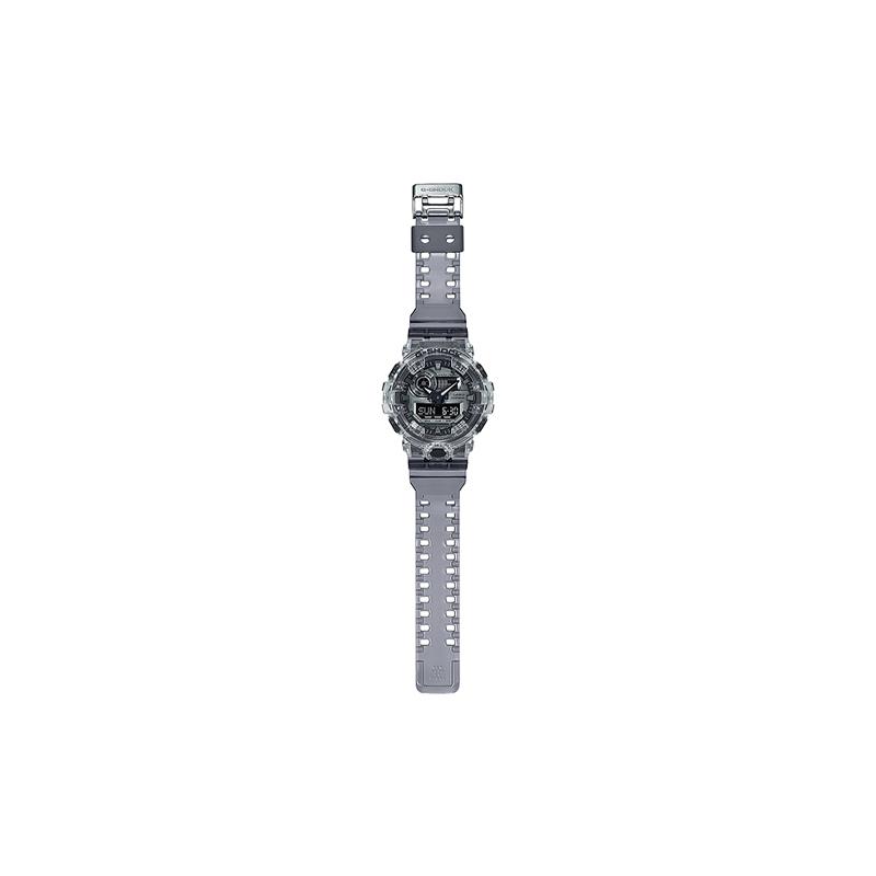 Casio see thru ice tough series 200 meters waterproof quartz movement resin strap Japanese and Korean watch men's watch silver dial GA700SK-1ACR