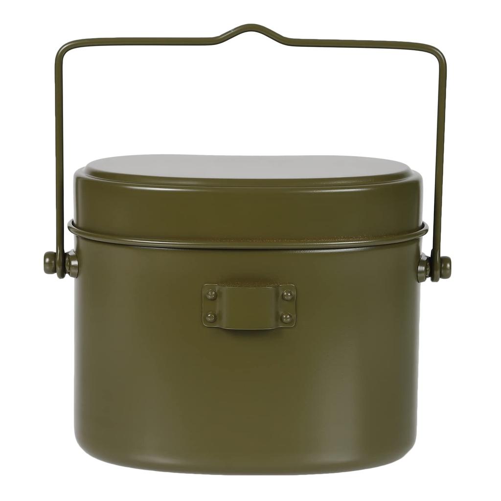 Ooi Metall Reiskocher im Schweizer Stil mit Griff, 4 Tassen Kapazität, Olivgrün [Für den Notfall im Freien, Hergestellt in Japan]