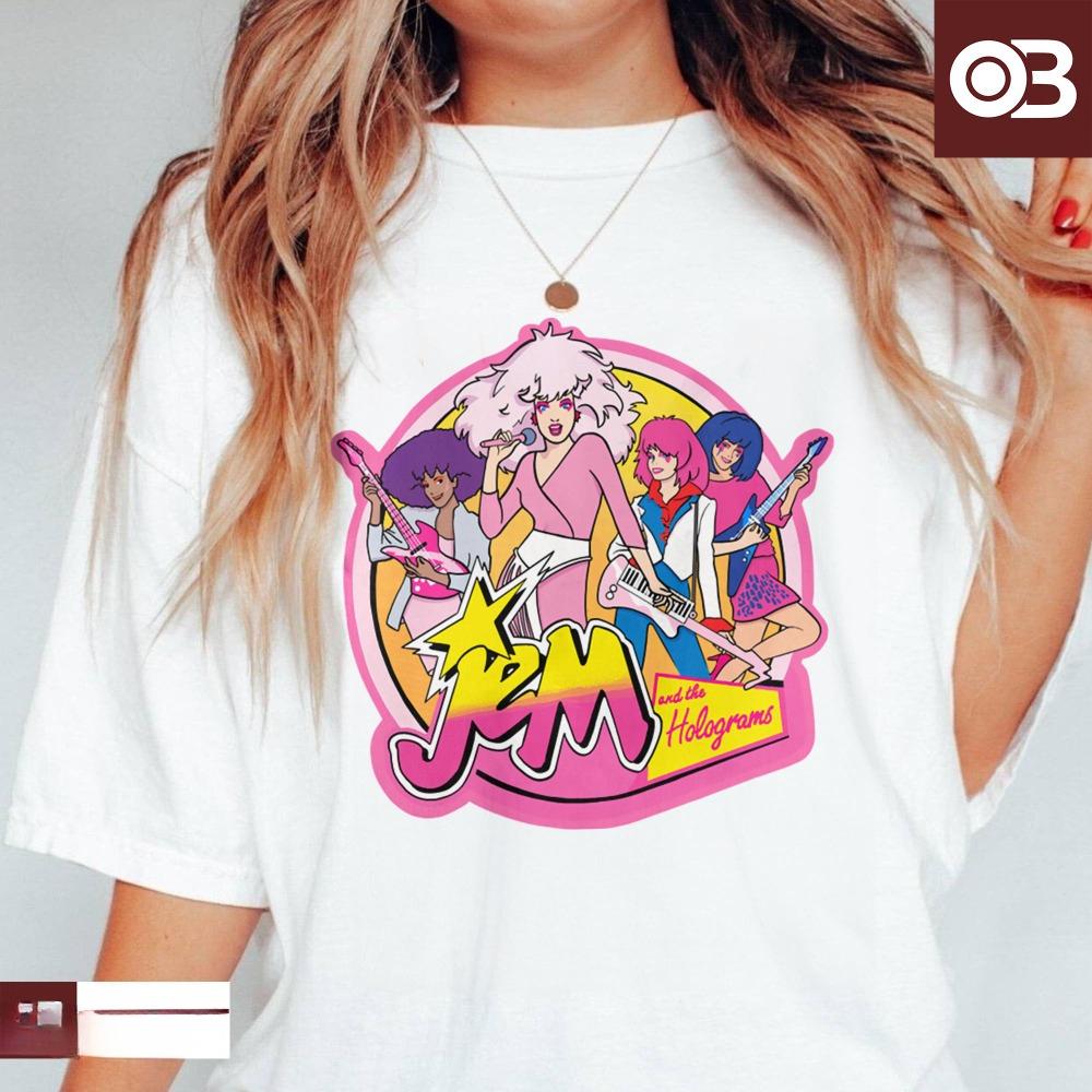 Jem and The Holograms Shirt for Jem The Holograms Summer Girl 80s Women Cartoon Tee Clothing Graphic Short Sleeve Shirt Unisex S
