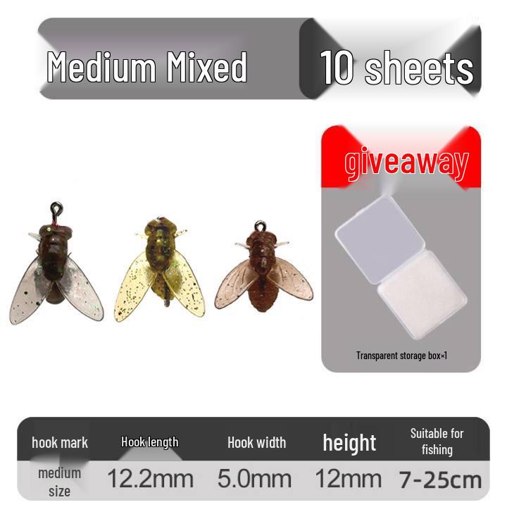 Bionischer Weichfliegenfischhaken: Künstlicher Insektenköder für Bachfischen, Weißfische und Döbel.