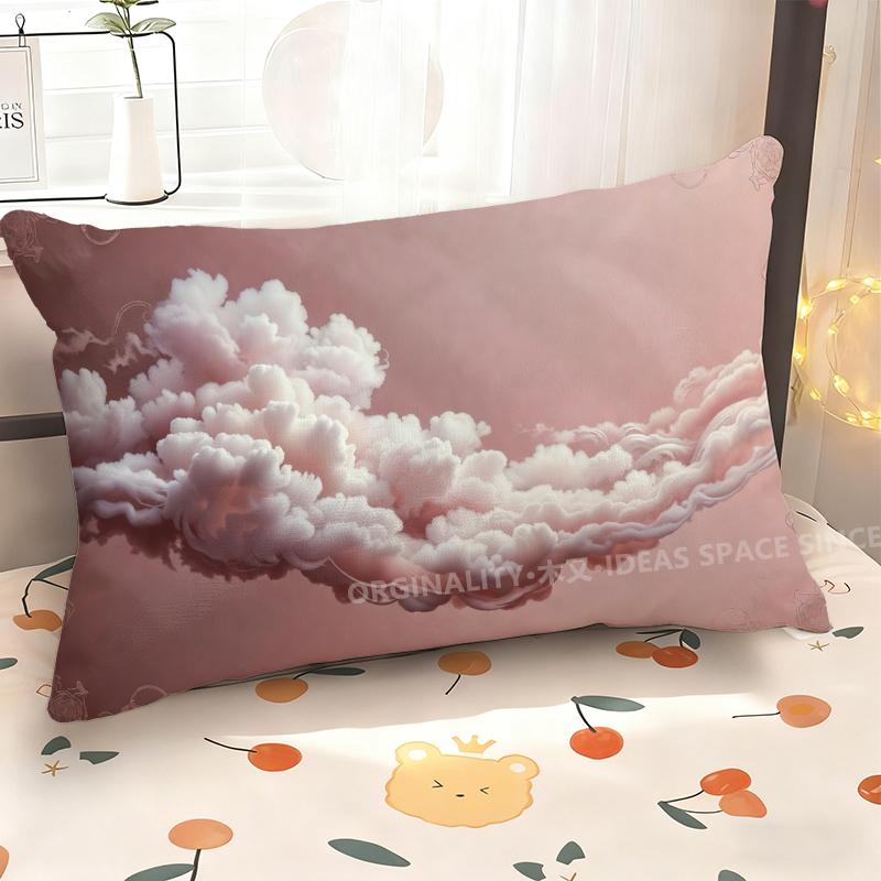 Pink Clouds Pattern Pillowcase Suitable For Sofa Bedroom Car Pillow Cover Cushion Rectangular Back Cushion