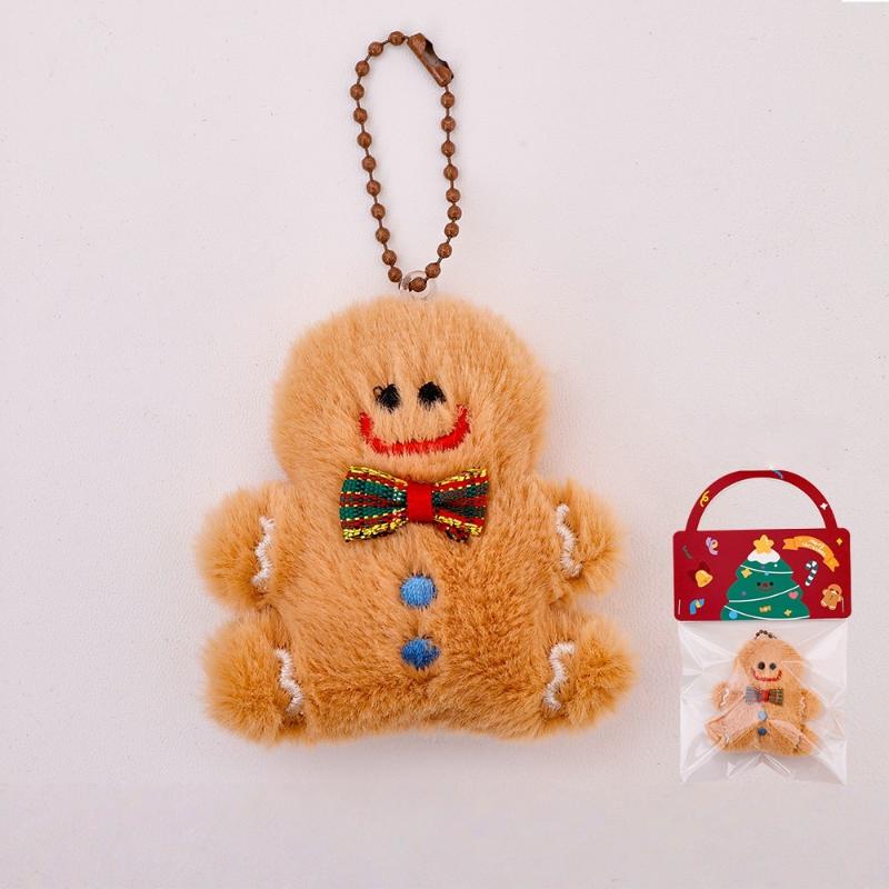 Christmas-themed Plush Keychain Santa Claus Doll Keychain Portable Bag Pendant Backpack Hanging Decor