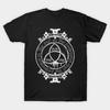 Men Black Print T-shirt Sic Mundus Creatus Est No-Cut Transfer Paper Print Cotton Tshirt