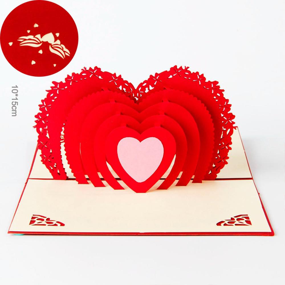 Hot 3D Creative Card For Wife And Friend Valentines Day Gift Wedding Invitation  Card Thank You Postcard