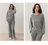 Women's Cashmere Rolled Hem Round Neck Sweater - 2025 Autumn/Winter Collection, Loose Fit and Slimming Pullover.