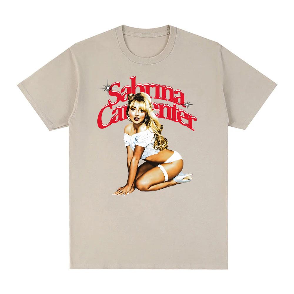 Sabrina Carpenter 2025 newTShirt High Quality Teeshirt Sleeve WomenUnisex 100cotton Gothic Tshirt Round Neck Summer Tees