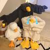 Wearable Goose Blanket Hoodie Onesie for Adult Kid, Oversized Warm Duck Pajamas, Soft Animal Cozy Sleeping Bag with Feet Slippers