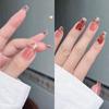 10 Pcs Brown Maple Leaf Square Press On Nails Reusable Full Cover Fake Nail Tips Simple Art Design