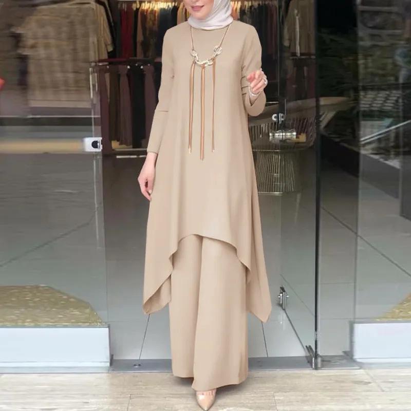 2024 Hot-Selling Solid Color Muslim Attire Set