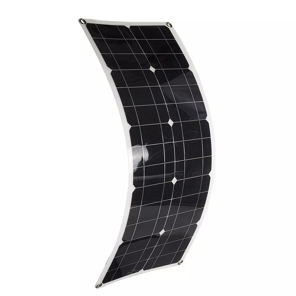30W 18V Semi-Flexible Solar Panel Outdoor Solar Charging Panel USB Cell Phone Charger