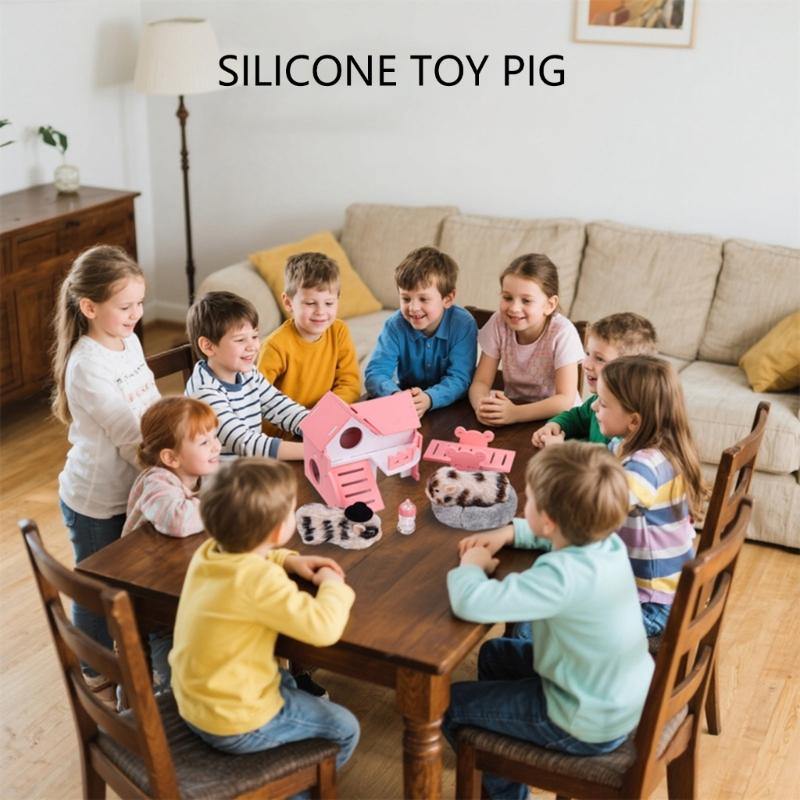 Interactive Animal Model Squeeze Pig Sensory Toy For Children Pretend Play Set