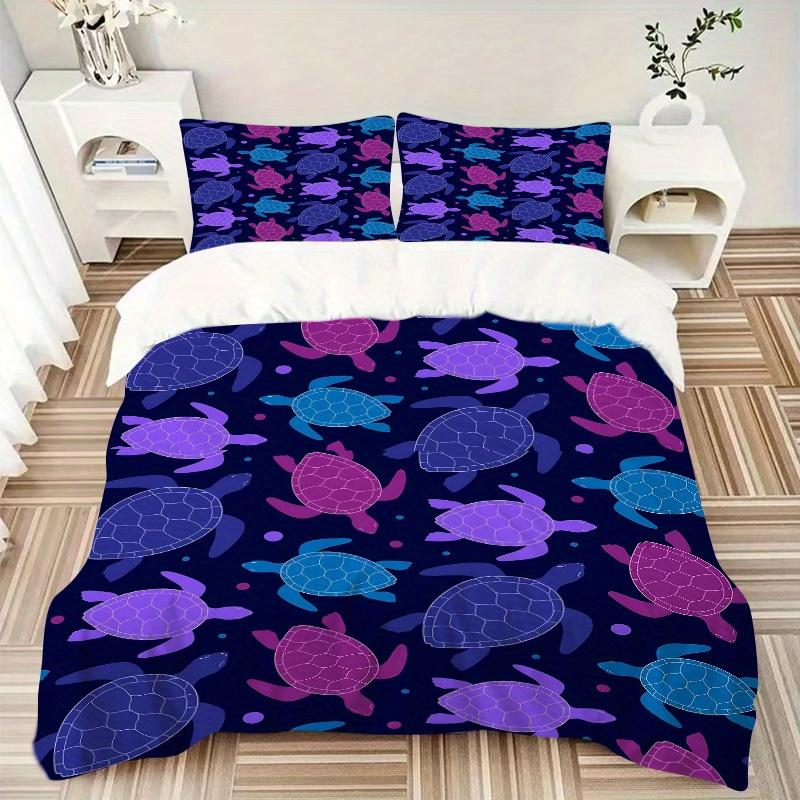 3pcs Turtle Pattern Bedding Set, Breathable and Soft, Suitable for All Seasons, Ideal for Home Use, Suitable for Bedroom Decor 21129