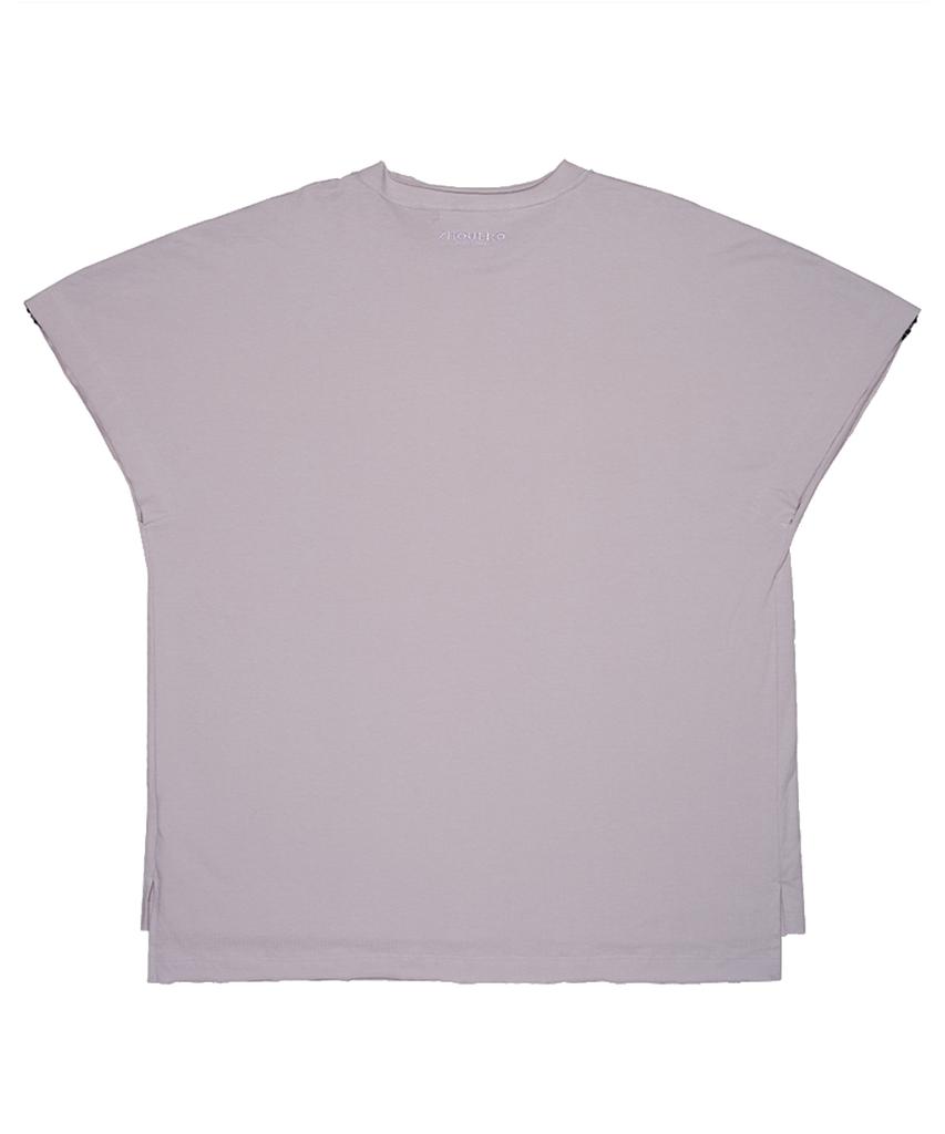 ZHOUERO Drop Shoulder Zipper Sleeveless (Lilac)