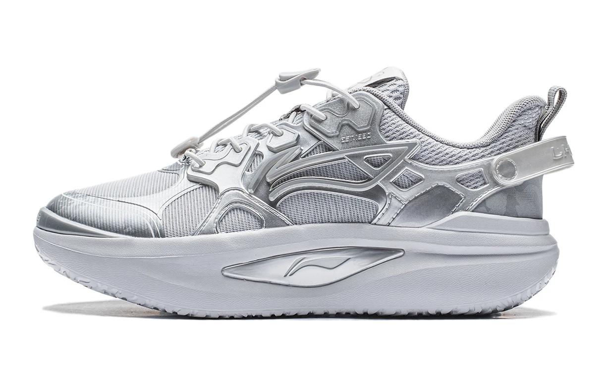 Li Ning YOUNG Xingji Comfortable Cushioning Rebound Cushioning Rebound Kids Lifestyle Shoes Silver Gray Teenagers YKCT148-5 40