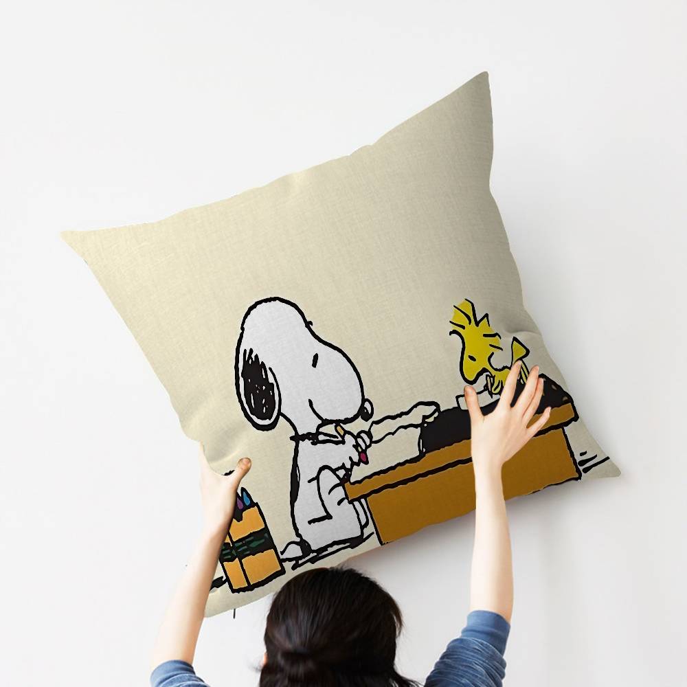Cartoon S-SnoopyS Dog Cushion Cover Car Throw Pillow Case For Sofa Car Christmas Gift 40x40cm 45x45cm
