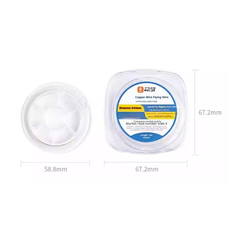 1Pc Copper Link Jumper Wire Roll, 0.04mmX100m, Non-Insulated, for Mobile PCB Motherboard Repair Welding