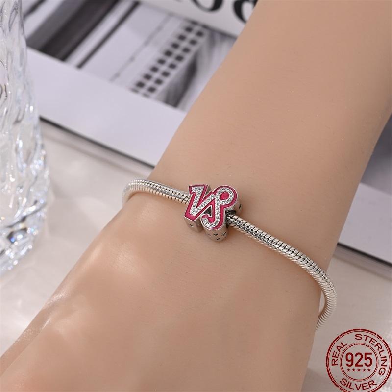 Neue Kupfer 12 Tierkreis Glücksperlen Glänzende Prinzessinnenrosa Perlen Geeignete Passform Pan Original Armband DIY Geschenk